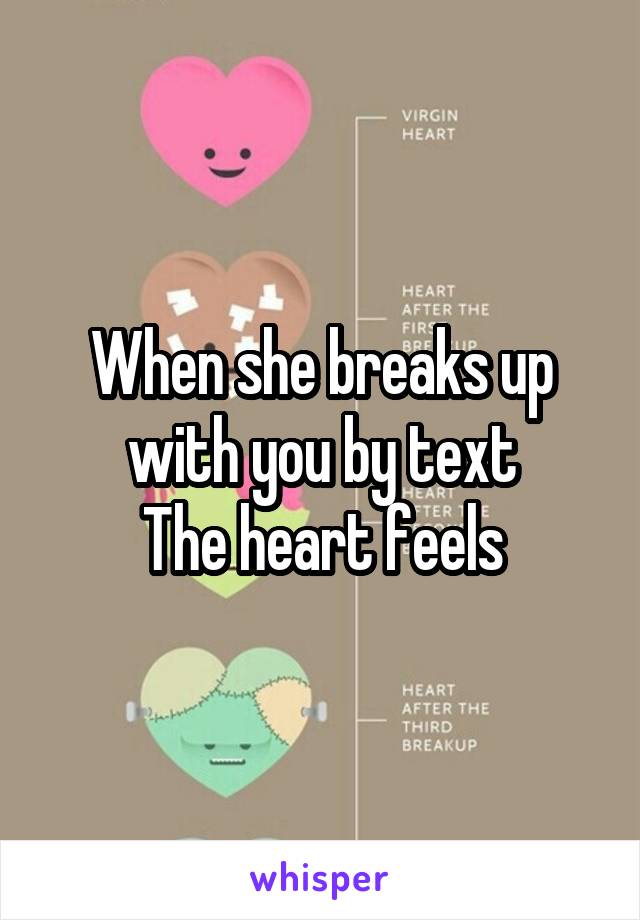 When she breaks up with you by text
The heart feels
