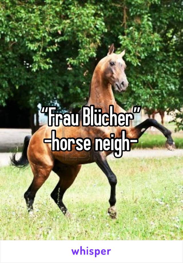 “Frau Blücher”
-horse neigh-