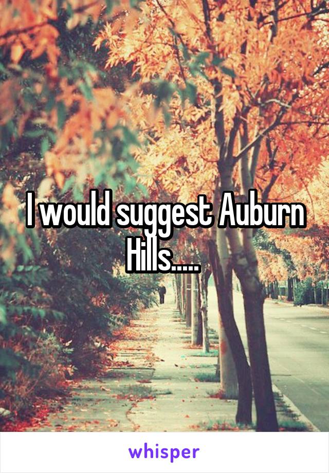 I would suggest Auburn Hills..... 