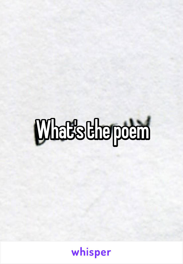 What's the poem