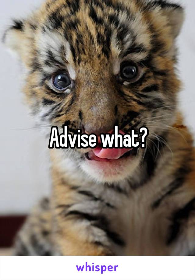 Advise what?