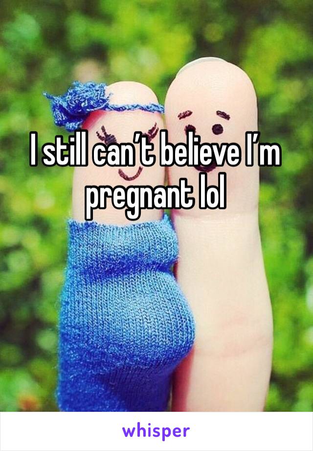 I still can’t believe I’m pregnant lol 