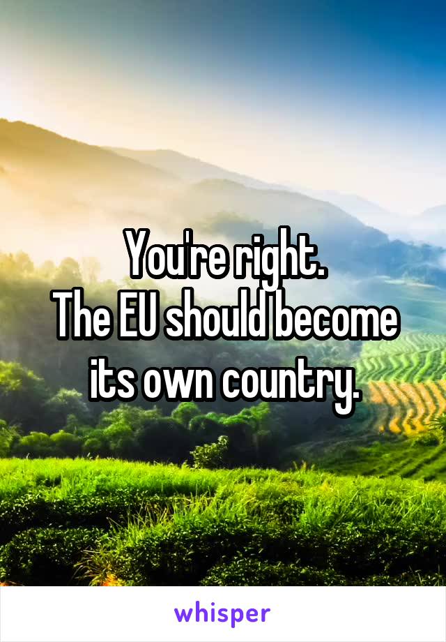 You're right.
The EU should become its own country.