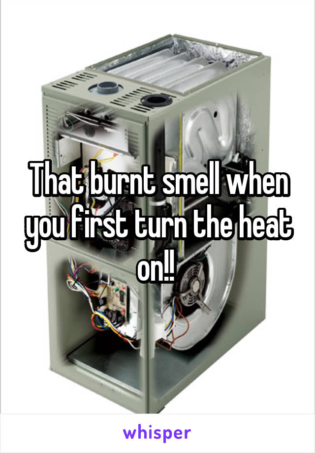 That burnt smell when you first turn the heat on!! 