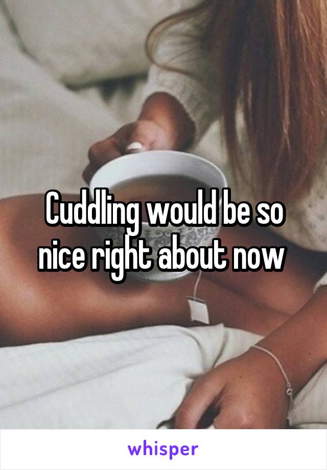 Cuddling would be so nice right about now 