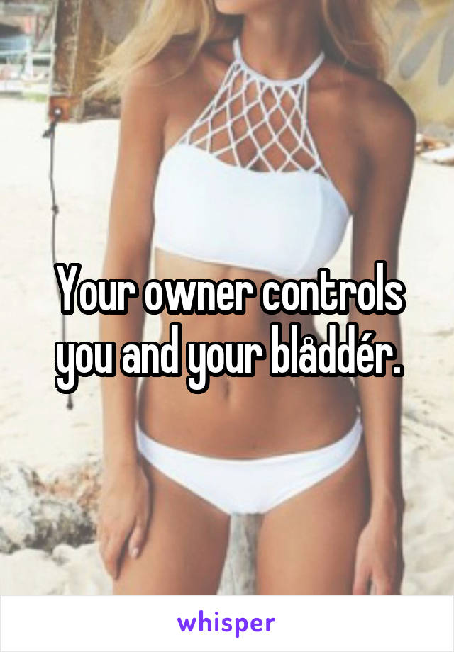 Your owner controls you and your blåddér.