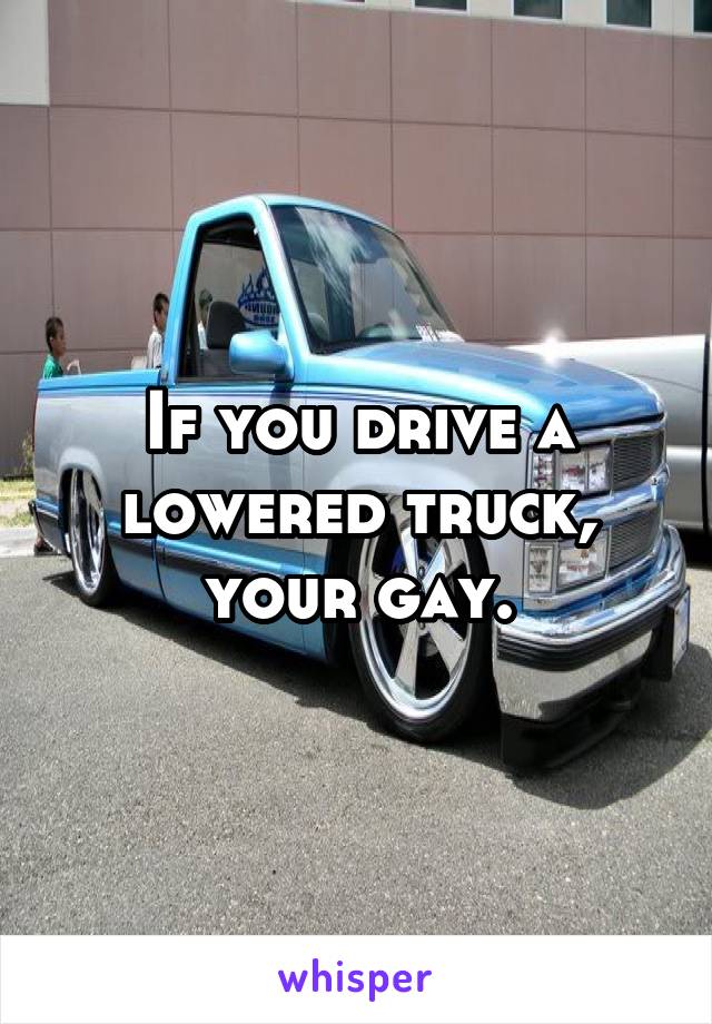 If you drive a lowered truck, your gay.