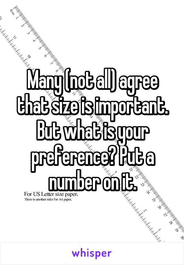 Many (not all) agree that size is important. But what is your preference? Put a number on it.