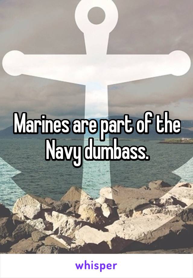 Marines are part of the Navy dumbass.