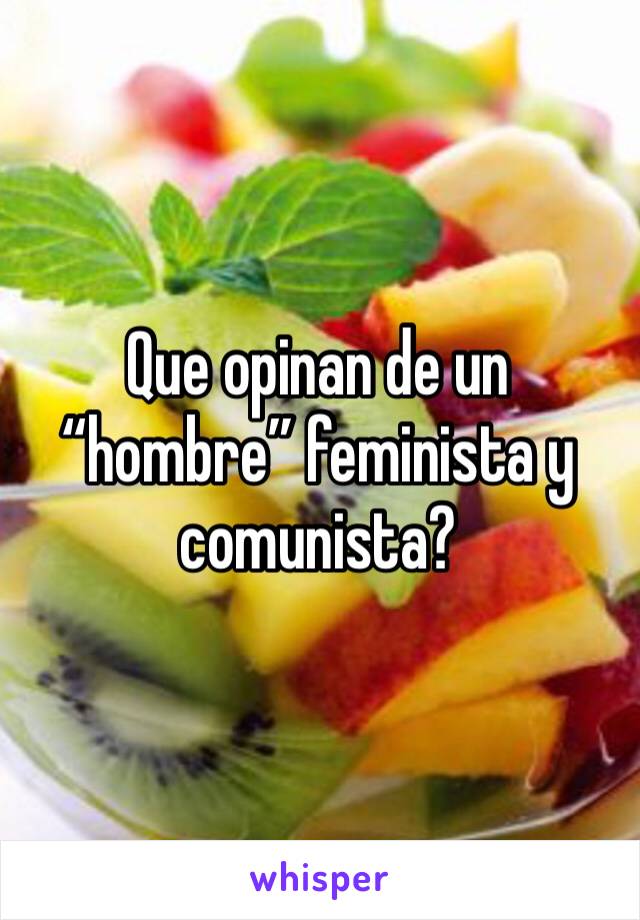 Que opinan de un “hombre” feminista y comunista?
