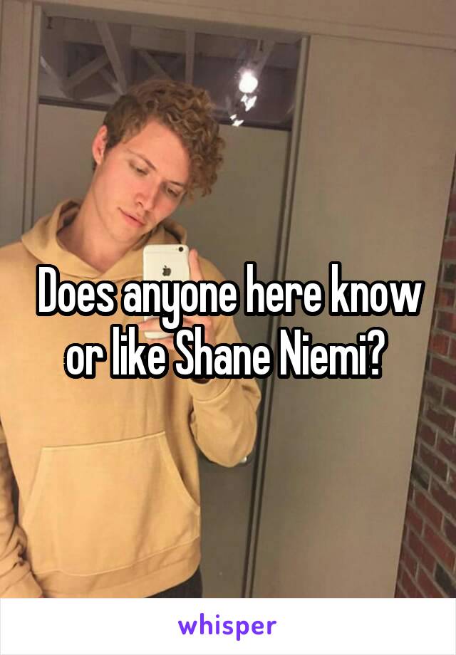 Does anyone here know or like Shane Niemi? 