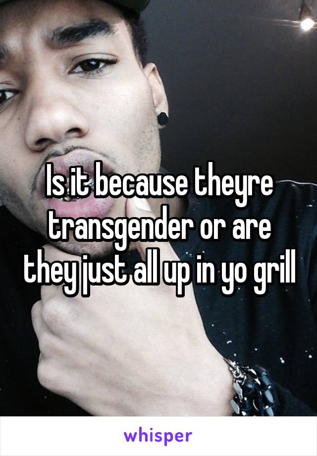 Is it because theyre transgender or are they just all up in yo grill