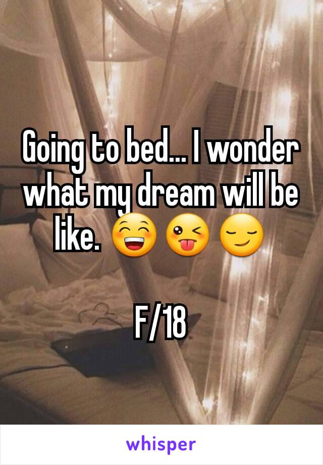 Going to bed... I wonder what my dream will be like. 😁😜😏

F/18