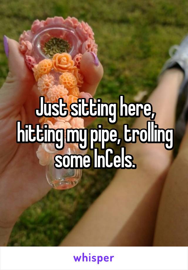Just sitting here, hitting my pipe, trolling some InCels.