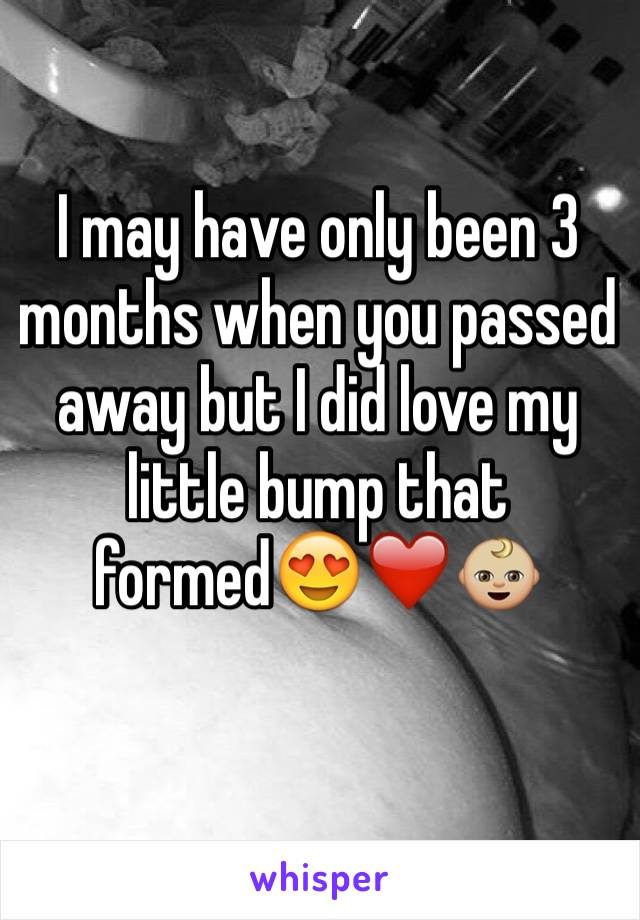 I may have only been 3 months when you passed away but I did love my little bump that formed😍❤️👶🏼