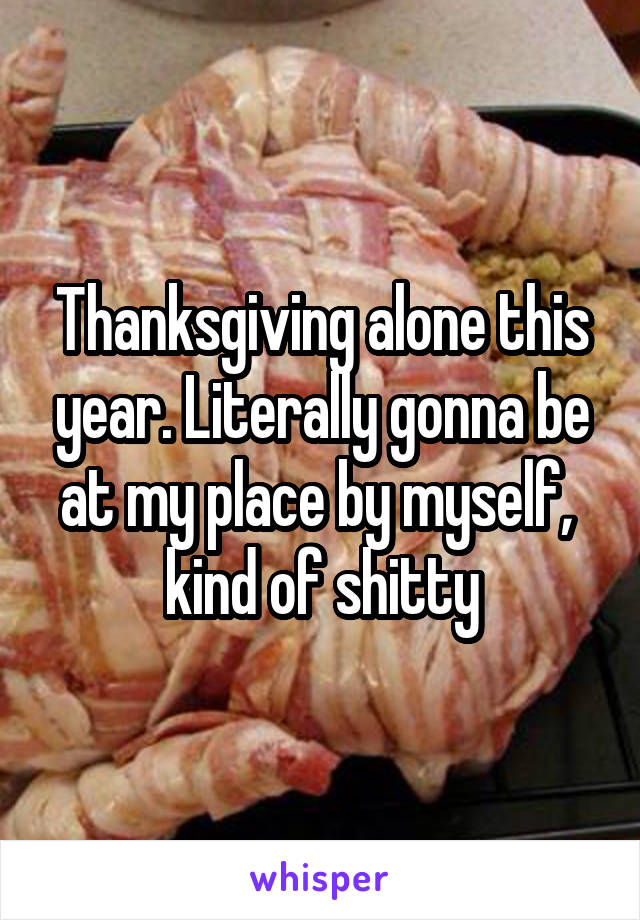 Thanksgiving alone this year. Literally gonna be at my place by myself,  kind of shitty