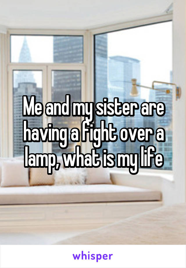 Me and my sister are having a fight over a lamp, what is my life