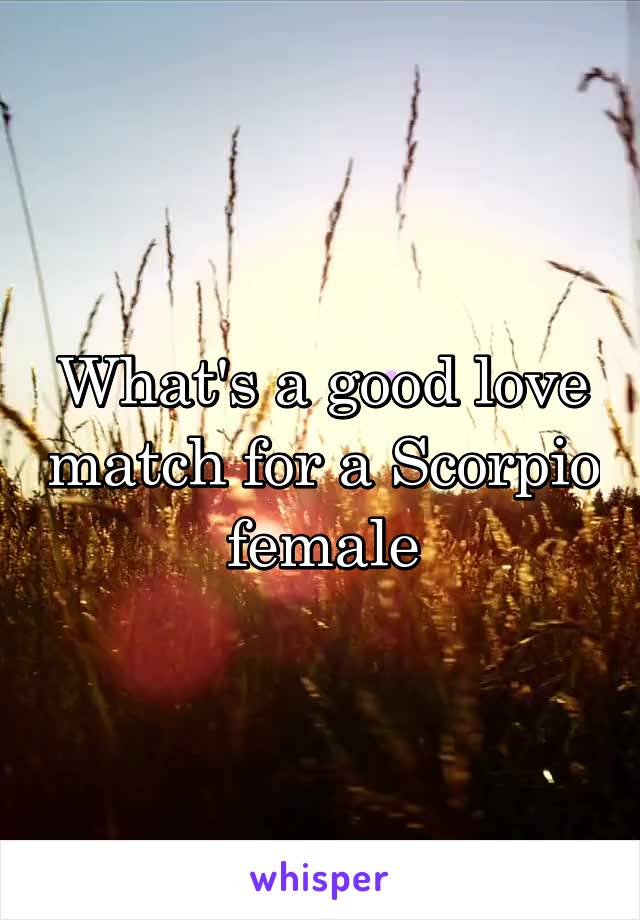 What's a good love match for a Scorpio female