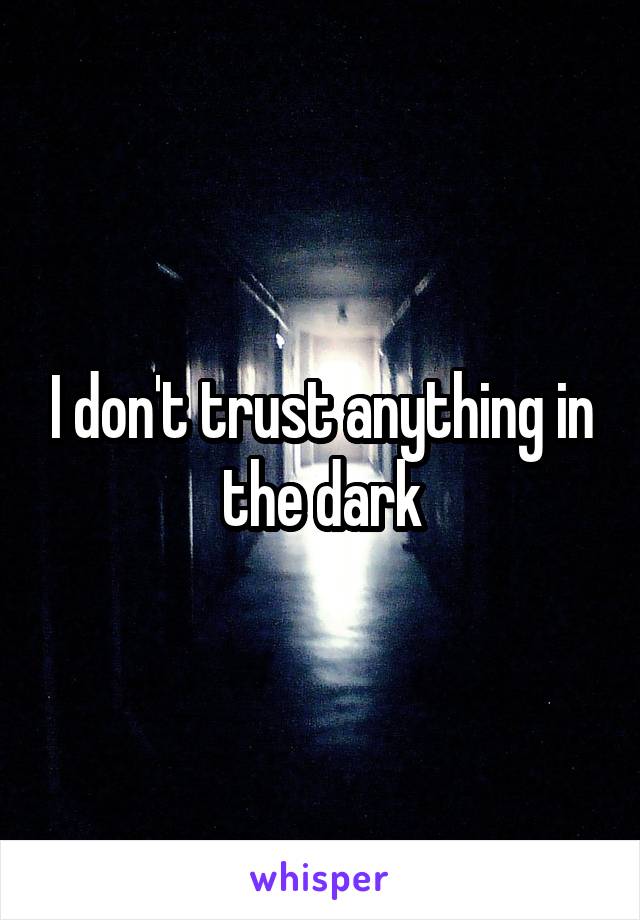 I don't trust anything in the dark