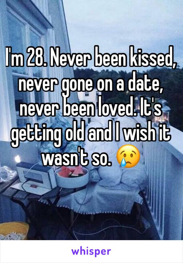 I'm 28. Never been kissed, never gone on a date, never been loved. It's getting old and I wish it wasn't so. 😢