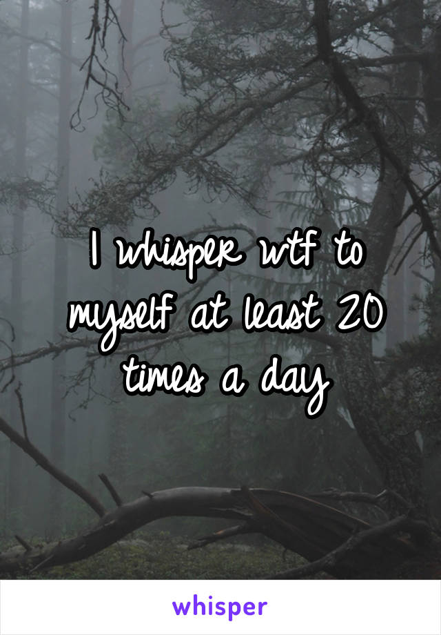 I whisper wtf to myself at least 20 times a day