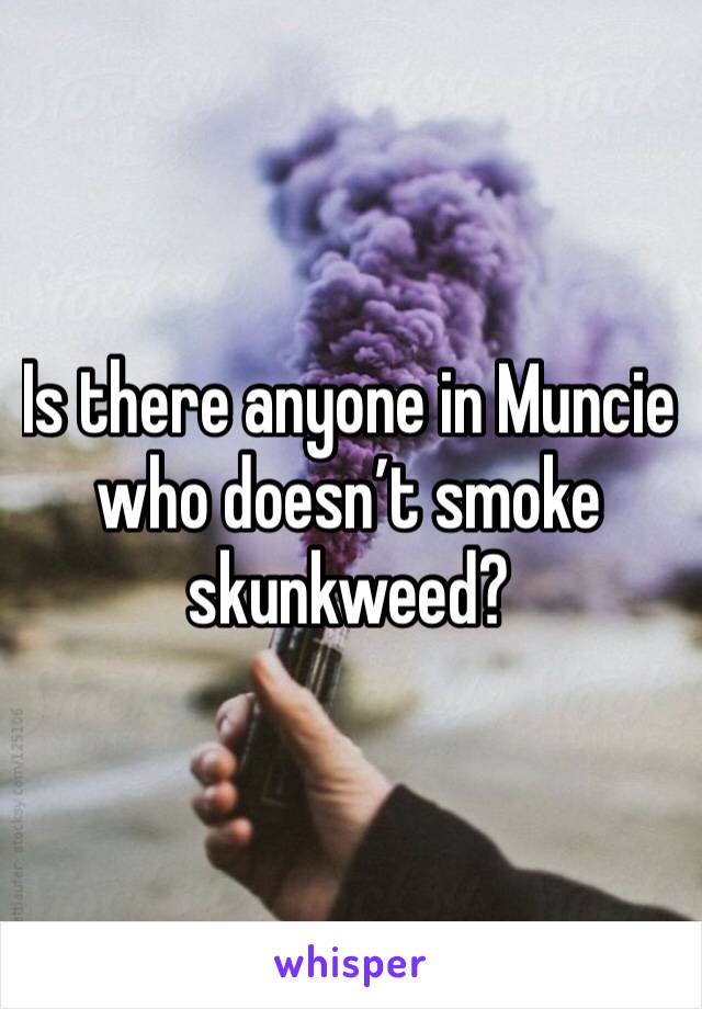Is there anyone in Muncie who doesn’t smoke skunkweed?