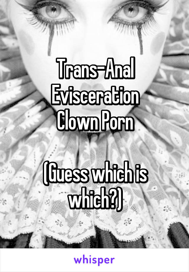 640px x 920px - Trans-Anal Evisceration Clown Porn (Guess which is which?)