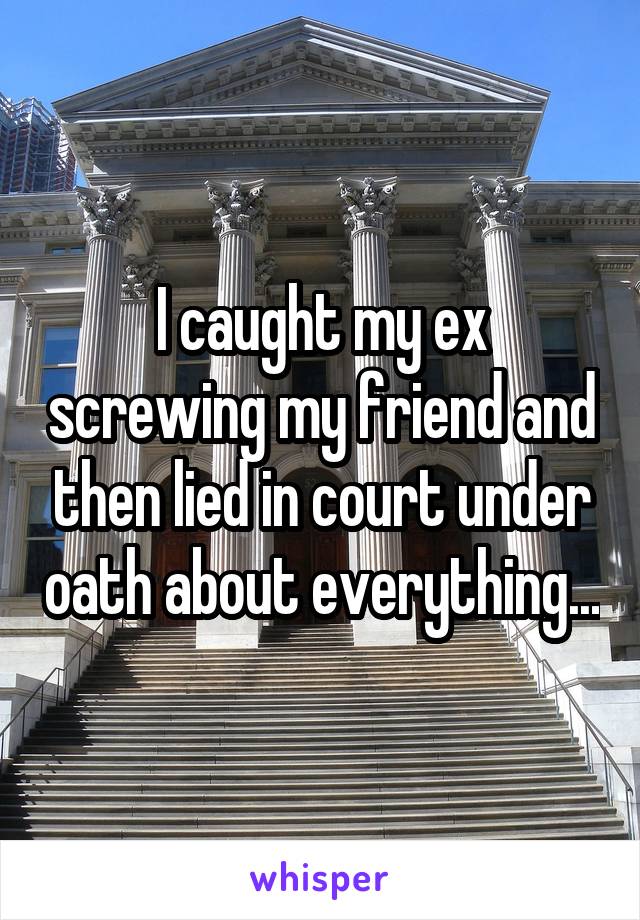I caught my ex screwing my friend and then lied in court under oath about everything...