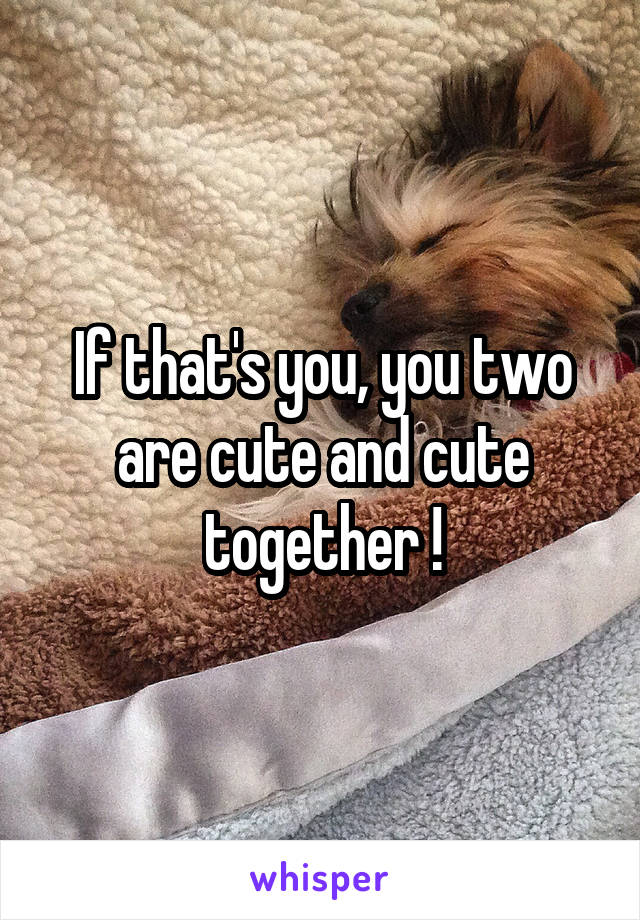 If that's you, you two are cute and cute together !