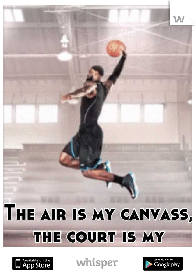 The air is my canvass, the court is my thrown. 