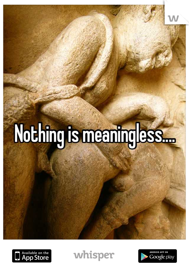 Nothing is meaningless....