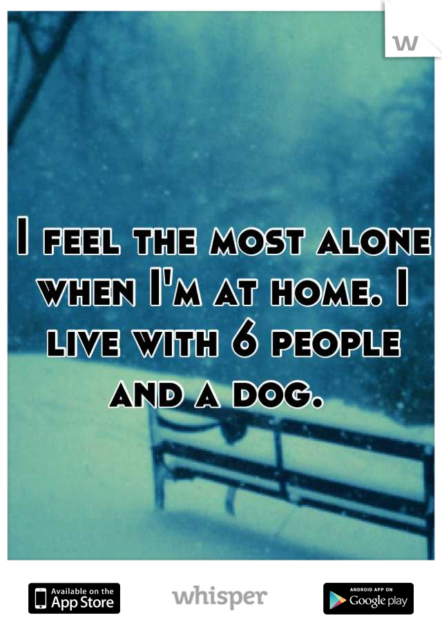 I feel the most alone when I'm at home. I live with 6 people and a dog. 