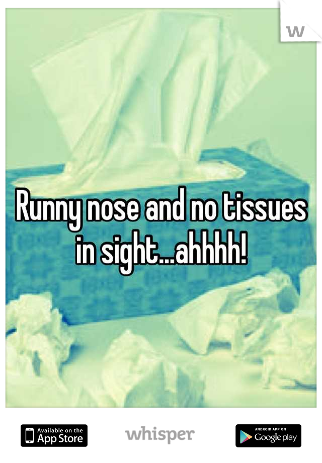 Runny nose and no tissues in sight...ahhhh!