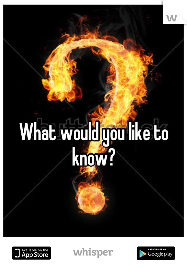 
What would you like to know?