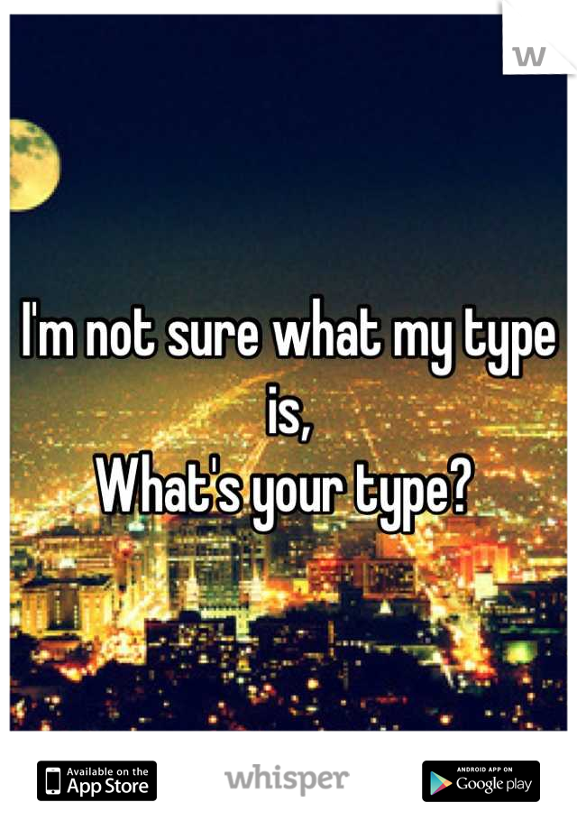 I'm not sure what my type is,
What's your type? 