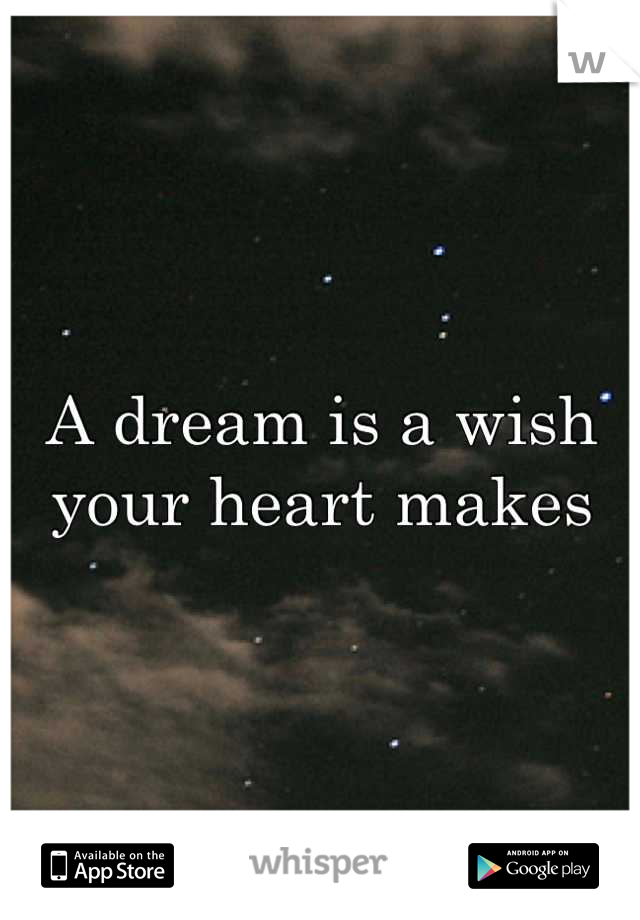A dream is a wish 
your heart makes