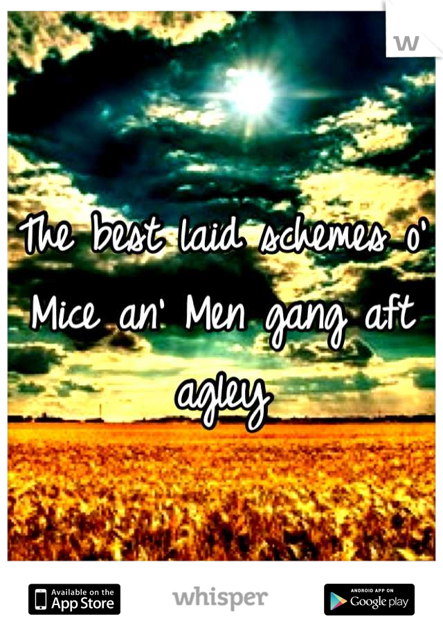 The best laid schemes o' Mice an' Men gang aft agley