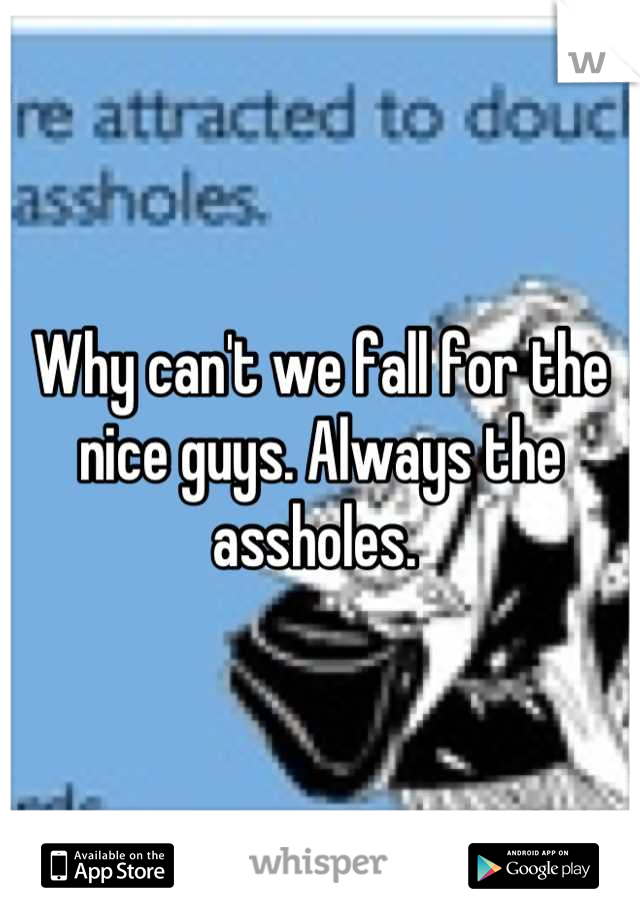 Why can't we fall for the nice guys. Always the assholes. 