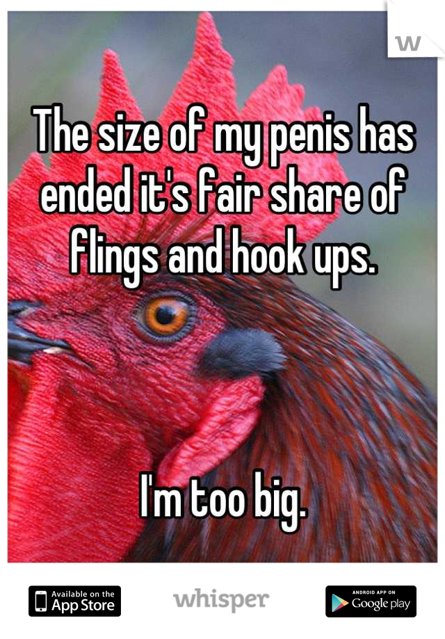 The size of my penis has ended it's fair share of flings and hook ups. 



I'm too big.