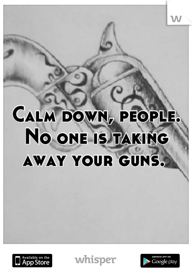 Calm down, people. No one is taking away your guns. 