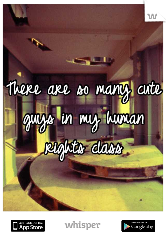 There are so many cute guys in my human rights class