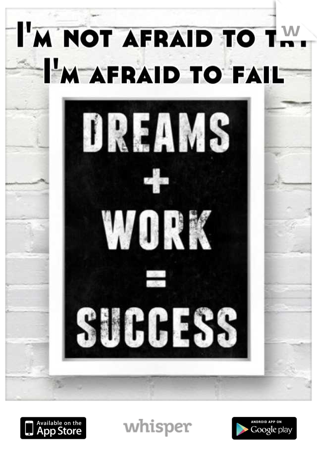 I'm not afraid to try I'm afraid to fail