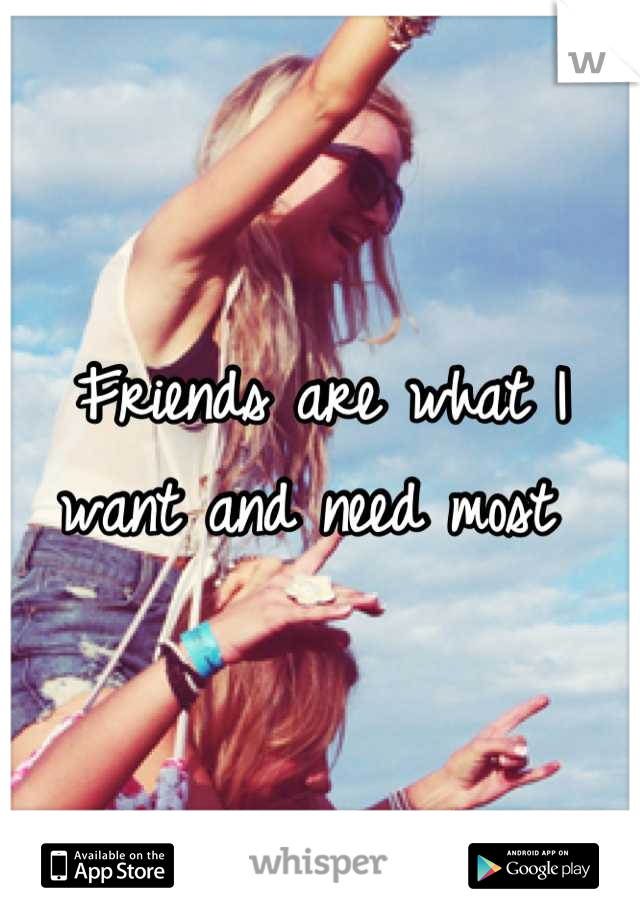 Friends are what I want and need most 