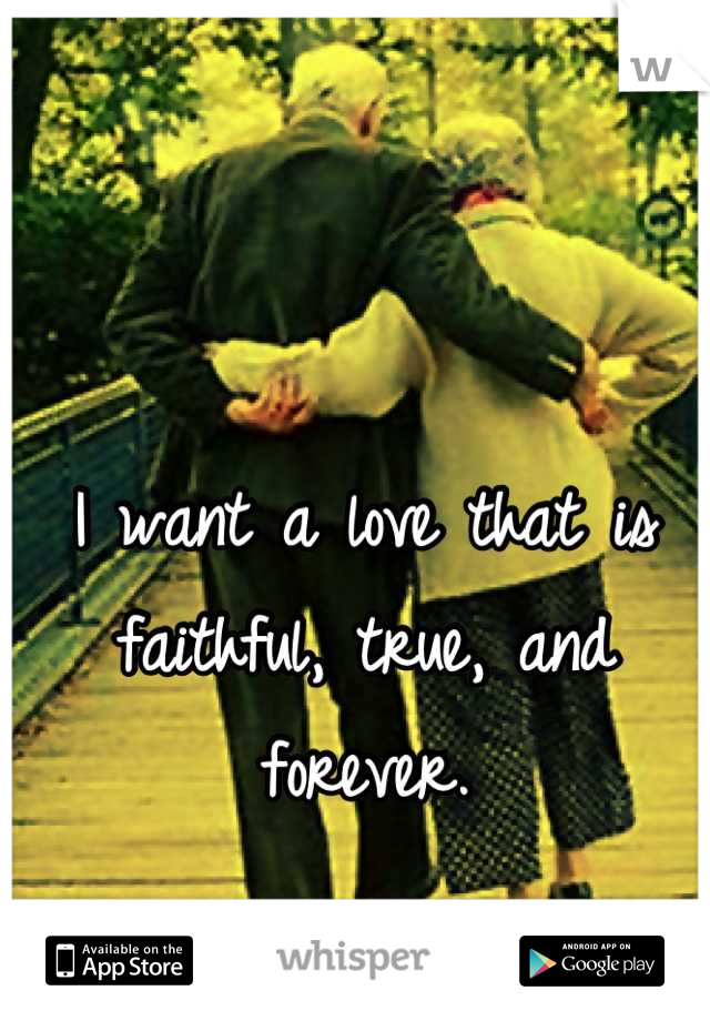 I want a love that is faithful, true, and forever.
