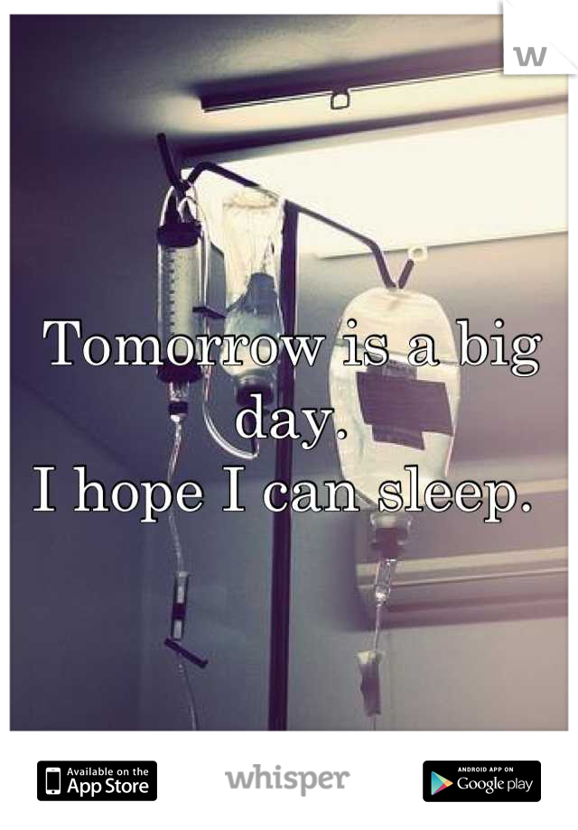 Tomorrow is a big day.
I hope I can sleep. 