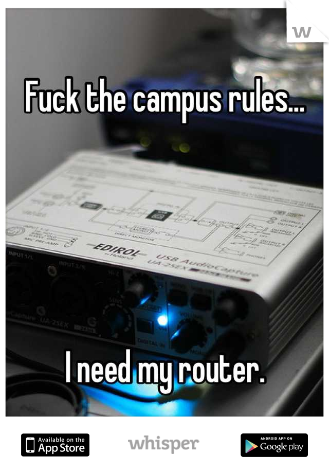 Fuck the campus rules…





I need my router.