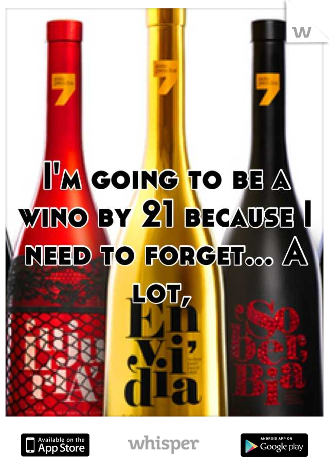 I'm going to be a wino by 21 because I need to forget... A lot, 