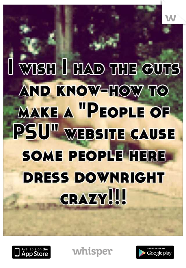 I wish I had the guts and know-how to make a "People of PSU" website cause some people here dress downright crazy!!!