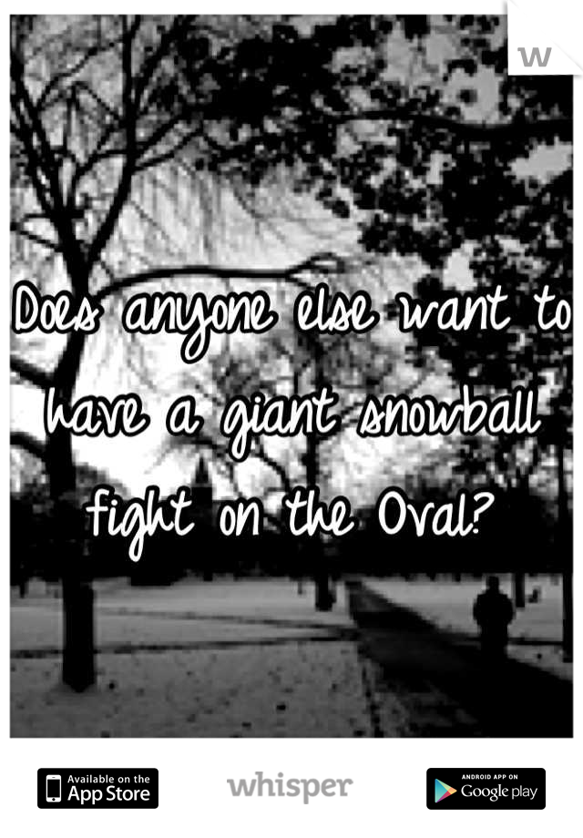 Does anyone else want to have a giant snowball fight on the Oval?