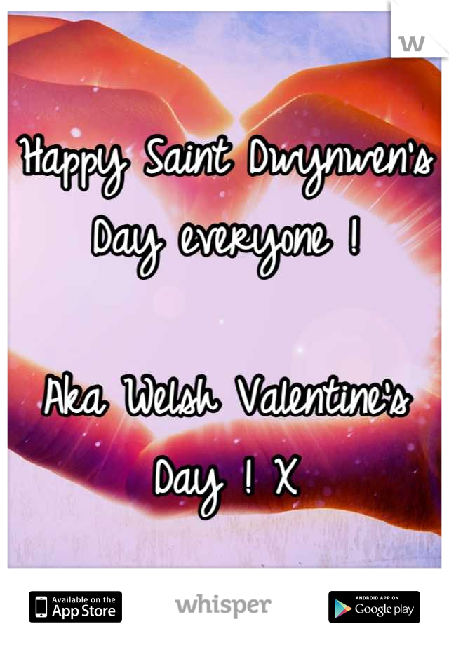 Happy Saint Dwynwen's Day everyone !

Aka Welsh Valentine's Day ! X